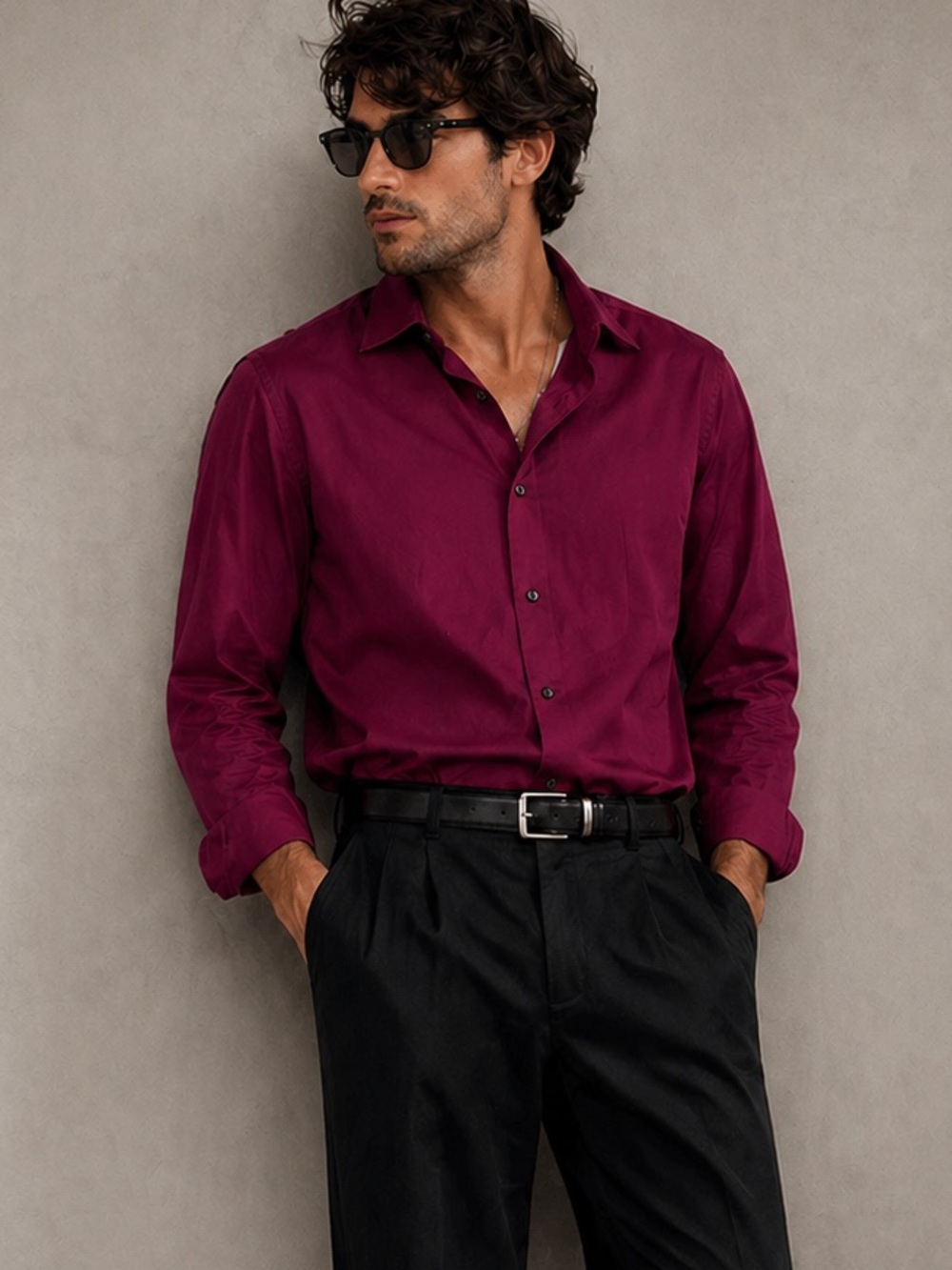 🔥✨ Vintage Structure Button Down – Slim Fit Stretch